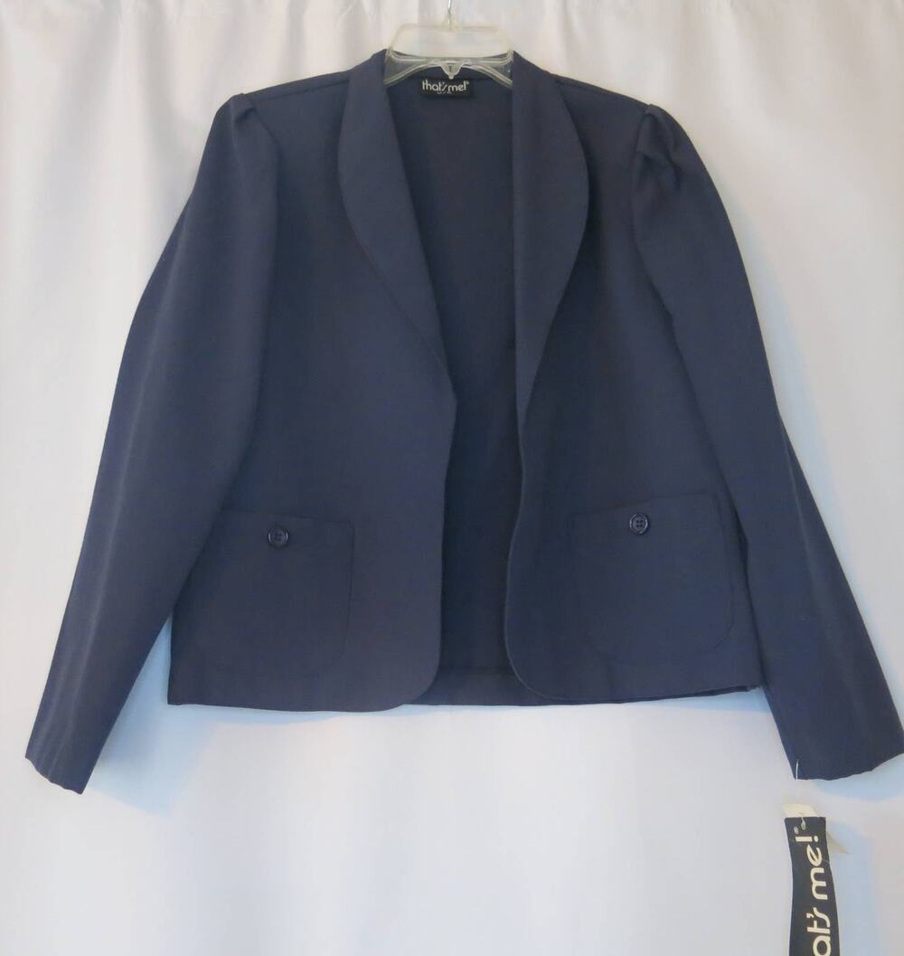 VINTAGE 1970 THAT'S ME *NWT* Short Blazer/Jacket Size 9 Blue Academia Preppy